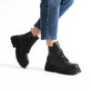 Botine negre din piele naturală Gondar