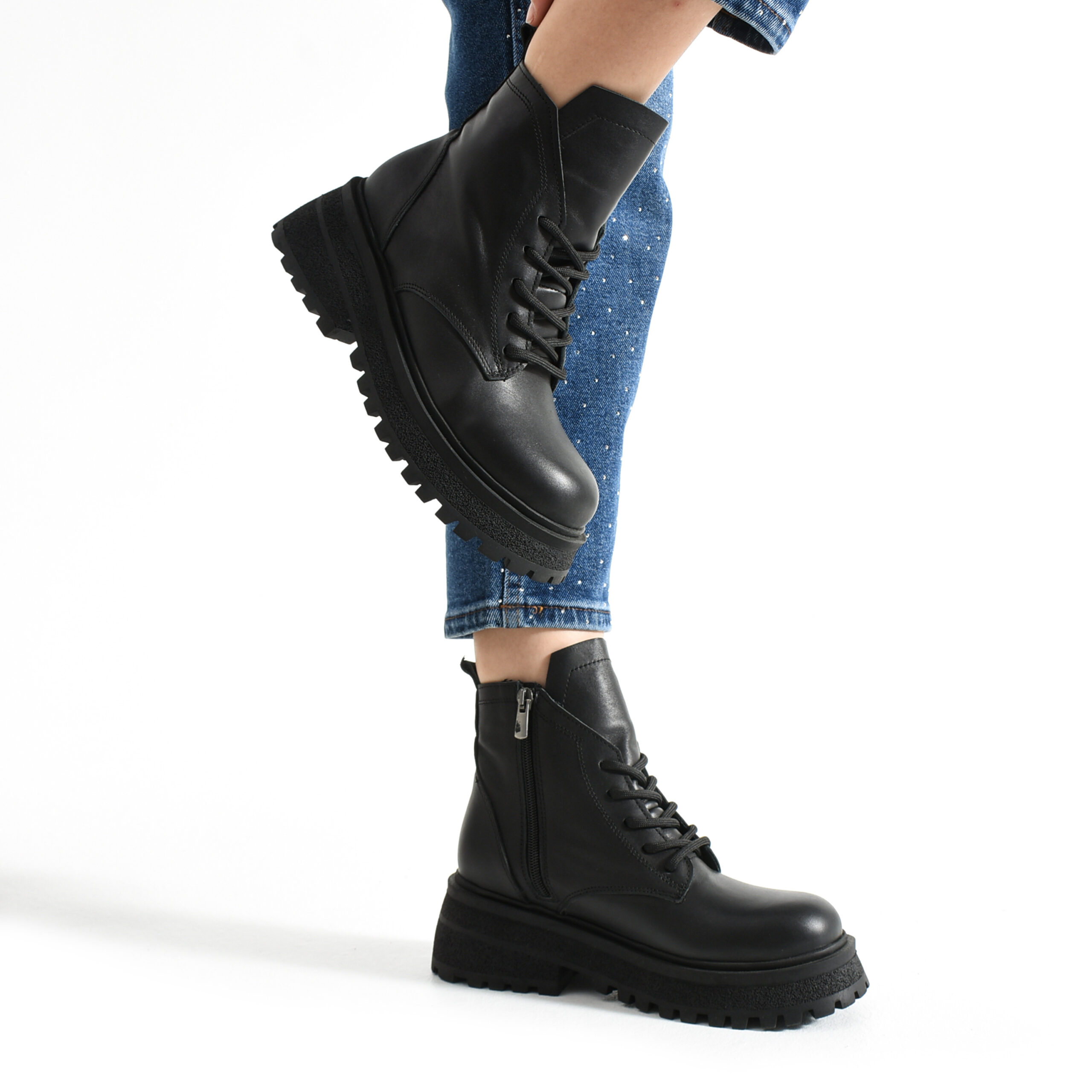 Botine negre din piele naturală Gondar Botine negre din piele naturală Gondar