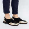 Pantofi eleganți de damă negri din neopren și piele Aurelia
