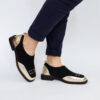 Pantofi eleganți de damă negri din neopren și piele Aurelia