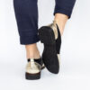 Pantofi eleganți de damă negri din neopren și piele Aurelia
