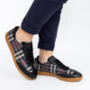 Pantofi sport dama din piele naturală, cu model în carouri, Julia