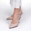 Pantofi eleganți de damă, roz, din piele naturală, cu toc subțire Neria