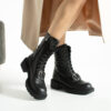 Botine negre din piele naturală Malik