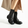 Botine negre din piele naturală Malik