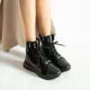 Botine sport negre din piele naturală și piele întoarsă Darius