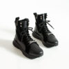 Botine sport negre din piele naturală și piele întoarsă Darius