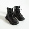 Botine sport negre din piele naturală cu fermoar Chantelle