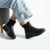 Botine sport negre damă din piele naturală Samira