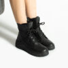 Botine sport negre din piele naturală Amara