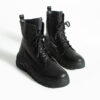Botine sport negre din piele naturală Amara