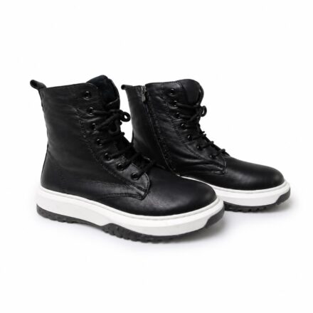 Botine sport negre din piele naturală Maxama