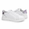 Adidași sport-eleganți albi de damă Fatma din piele naturală