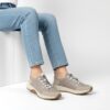 Sneakers damă bej-gri din piele naturală Camisha