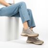 Sneakers damă bej-gri din piele naturală Camisha