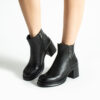 Botine elegante negre din piele naturală, cu toc jos Palesa