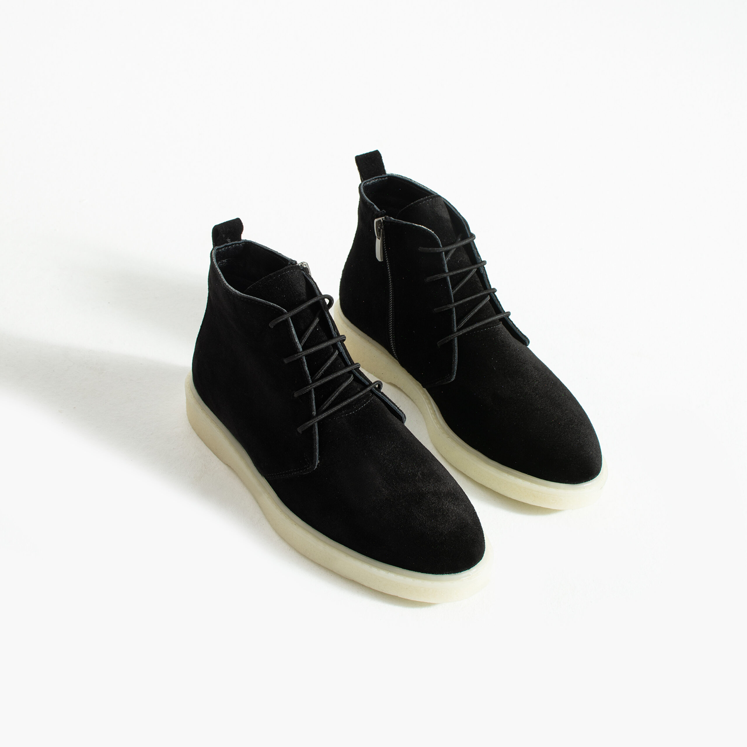 Pantofi damă tip clarks negri din piele întoarsă cu șireturi Anika Pantofi damă tip clarks negri din piele întoarsă cu șireturi Anika