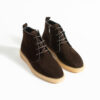 Pantofi maro cu șireturi Anika, tip Clarks, din piele întoarsă naturală