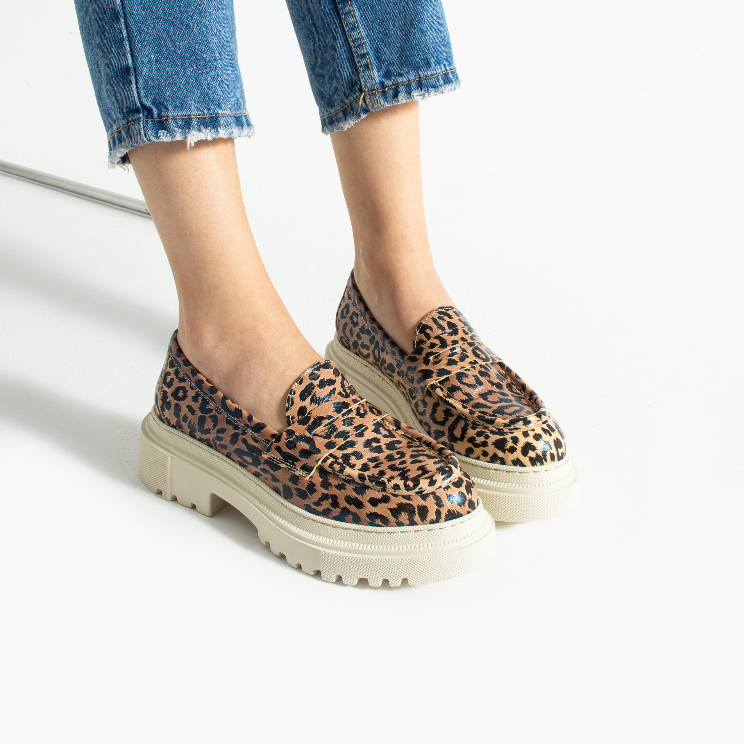 Mocasini leopard din piele naturală Amaya Mocasini leopard din piele naturală Amaya