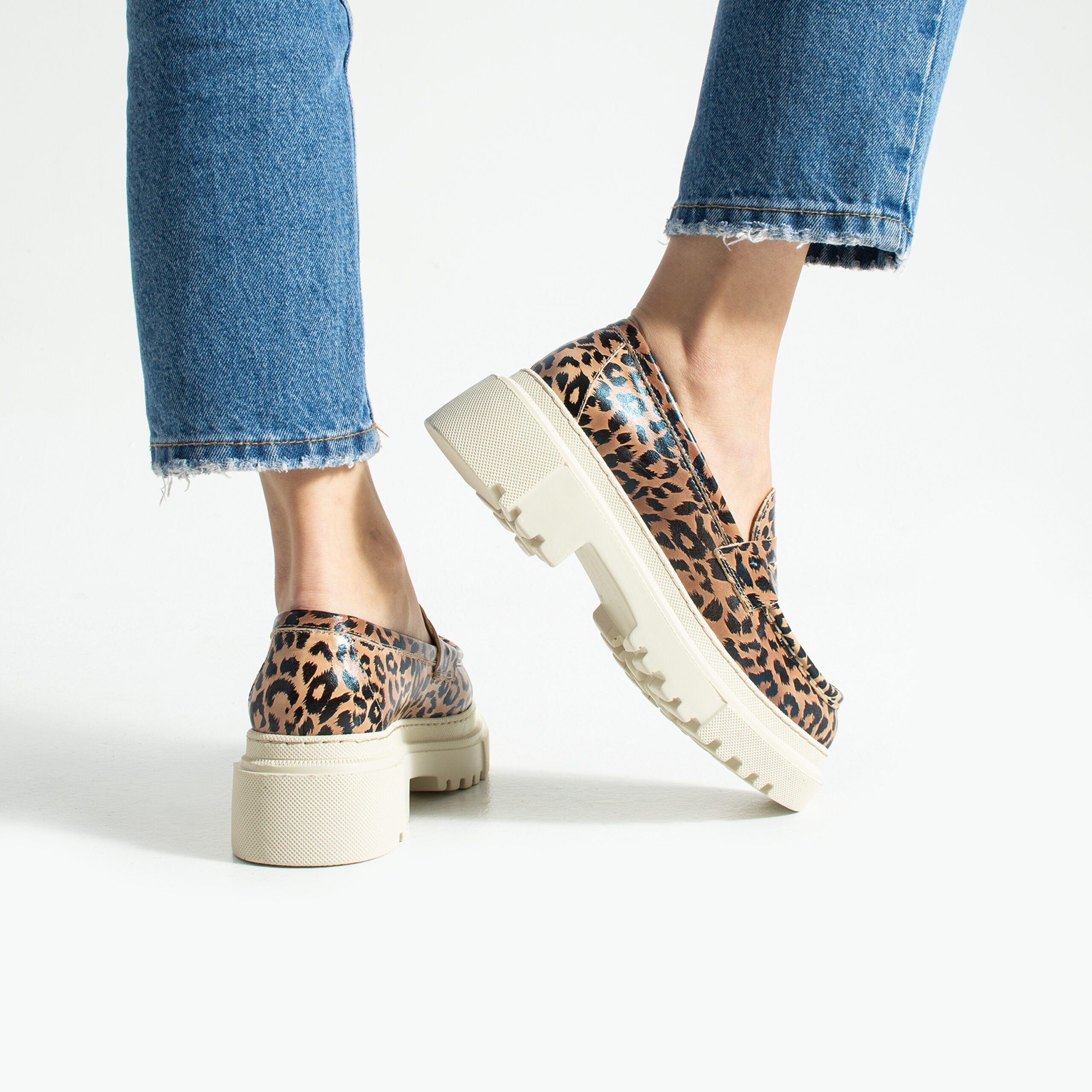 Mocasini leopard din piele naturală Amaya Mocasini leopard din piele naturală Amaya