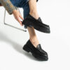 Mocasini damă negri din piele naturală Amaya