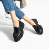 Mocasini damă negri din piele naturală Amaya