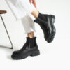 Botine Chelsea Francesca din piele naturală neagră