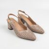 Pantofi eleganți de damă cu toc mic din piele naturală Aslea