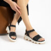 Sandale casual negre din piele naturală pentru femei Sianna