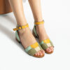 Sandale elegante joase din piele naturală verde Beatrice
