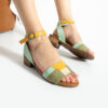 Sandale elegante joase din piele naturală verde Beatrice