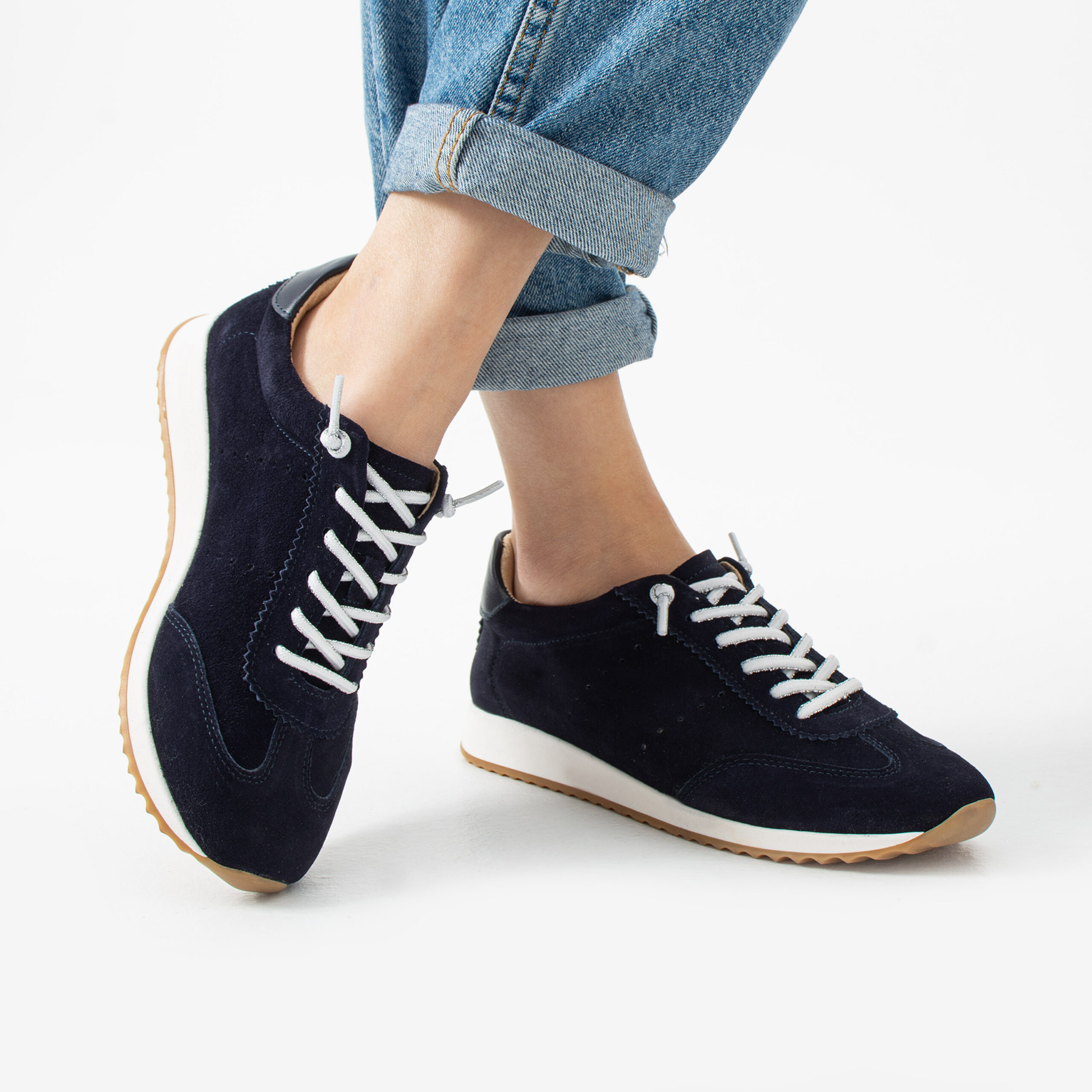 Pantofi sport bleumarin din piele întoarsă naturală Halima Pantofi sport bleumarin din piele întoarsă naturală Halima