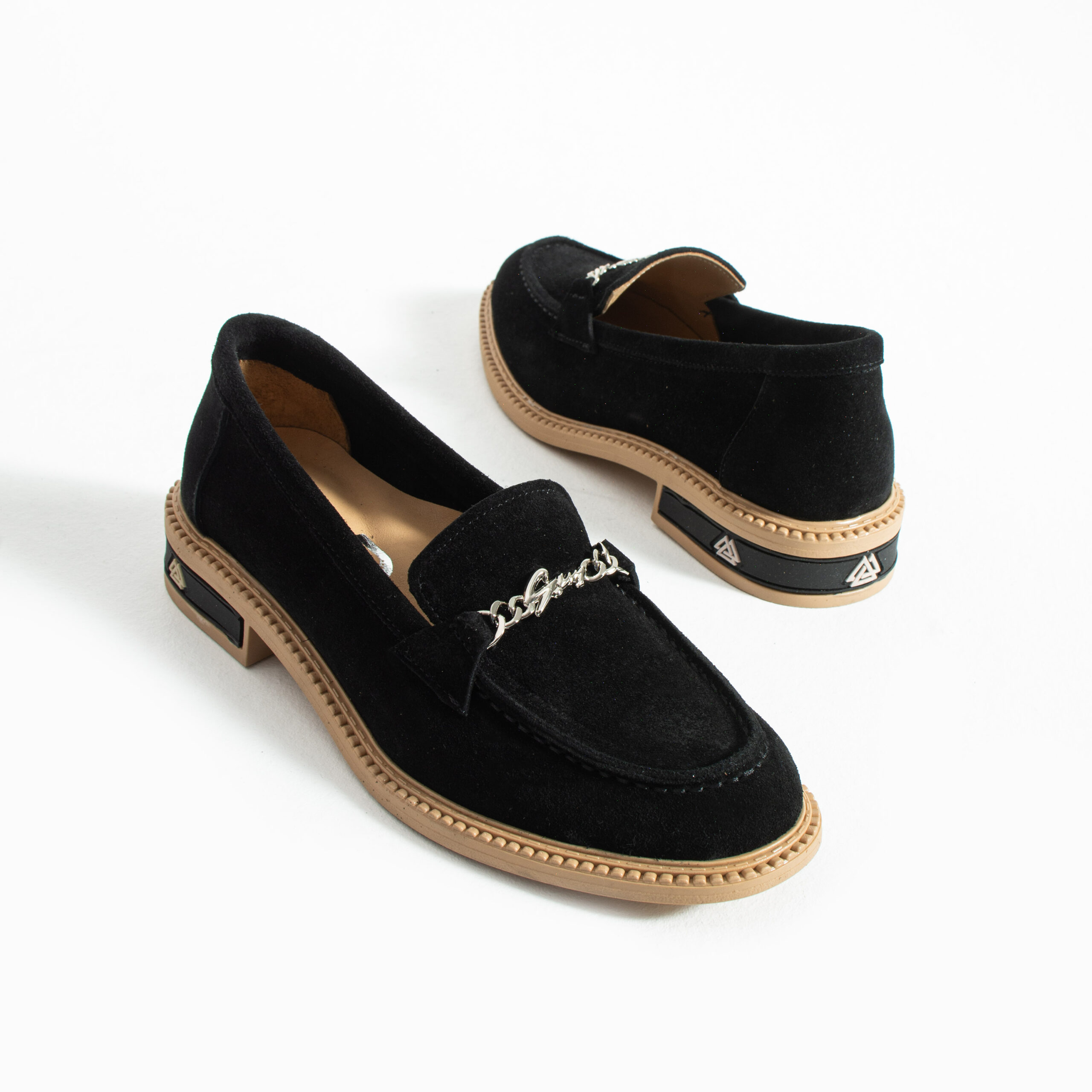 Loafers eleganți de damă negri din piele întoarsă naturală Esmer Loafers eleganți de damă negri din piele întoarsă naturală Esmer