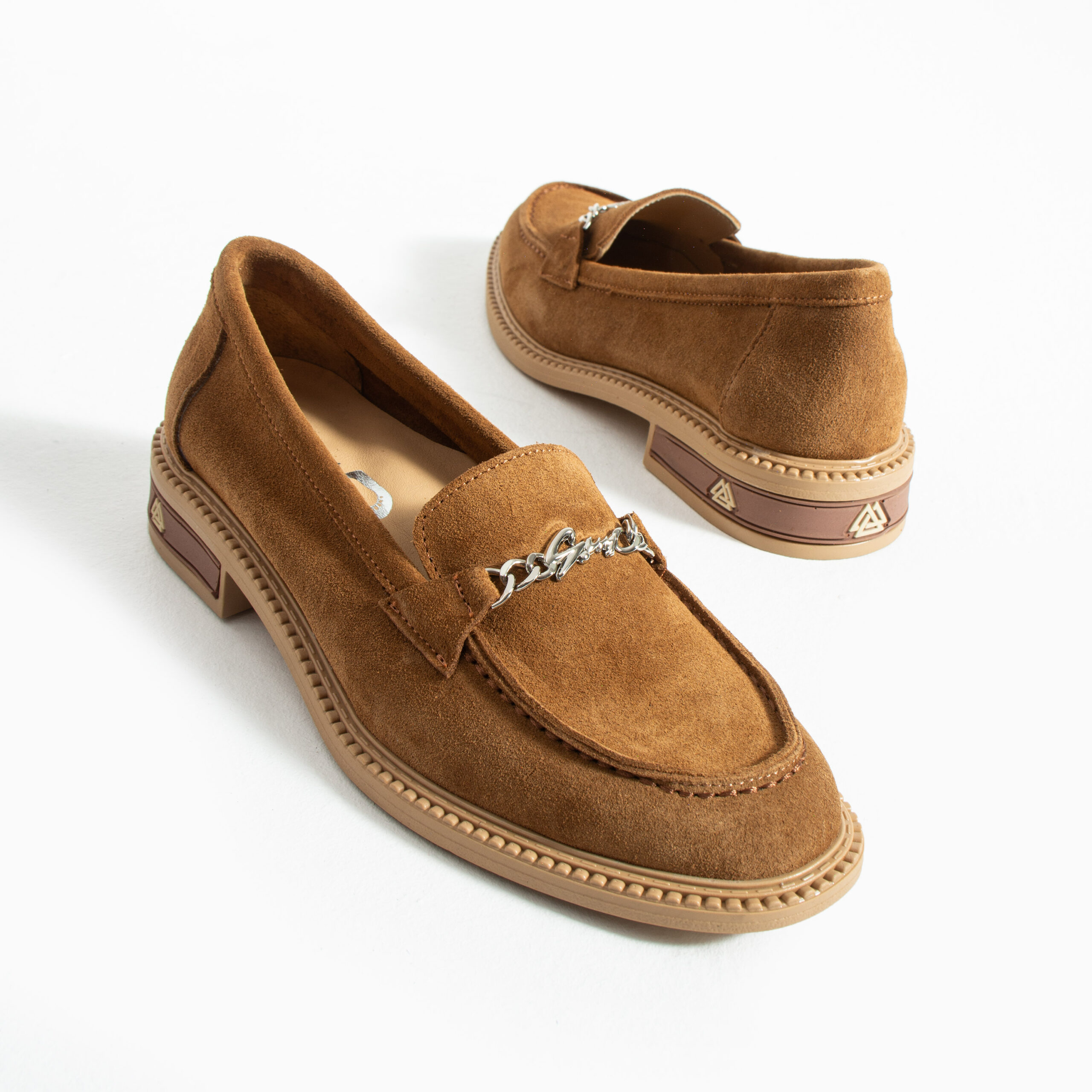 Loafers eleganți de damă maro din piele întoarsă naturală Esmer Loafers eleganți de damă maro din piele întoarsă naturală Esmer