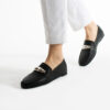Mocasini negri din piele naturală pentru femei Nella