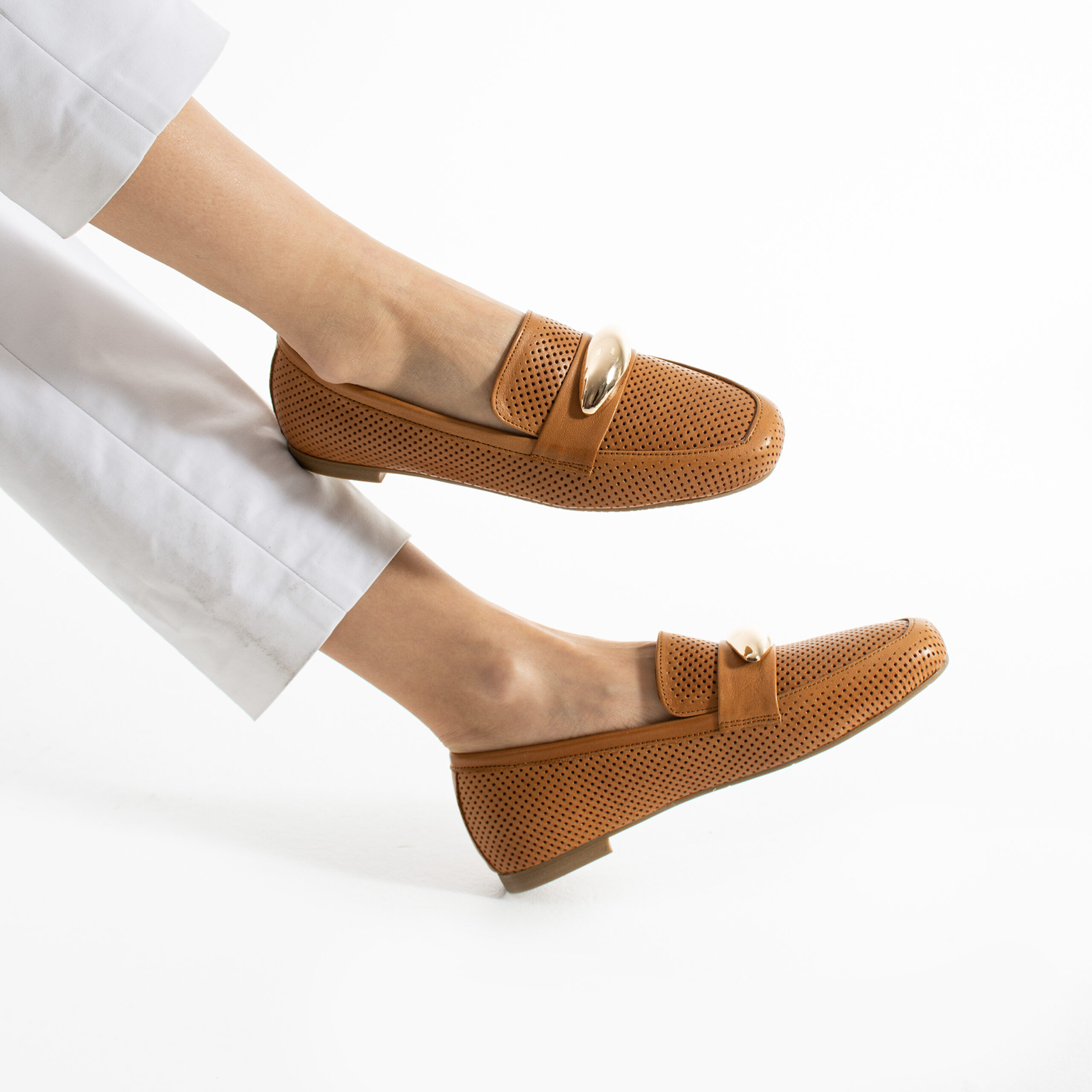 Mocasini de damă maro din piele naturală Nella Mocasini de damă maro din piele naturală Nella