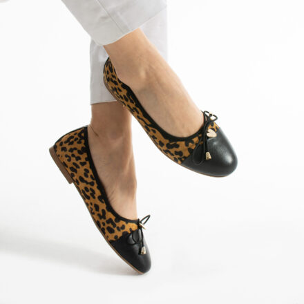 Balerini leopard din piele naturală Misha