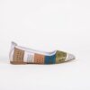 Balerini albi cu vârf ascuțit din piele naturală Tati