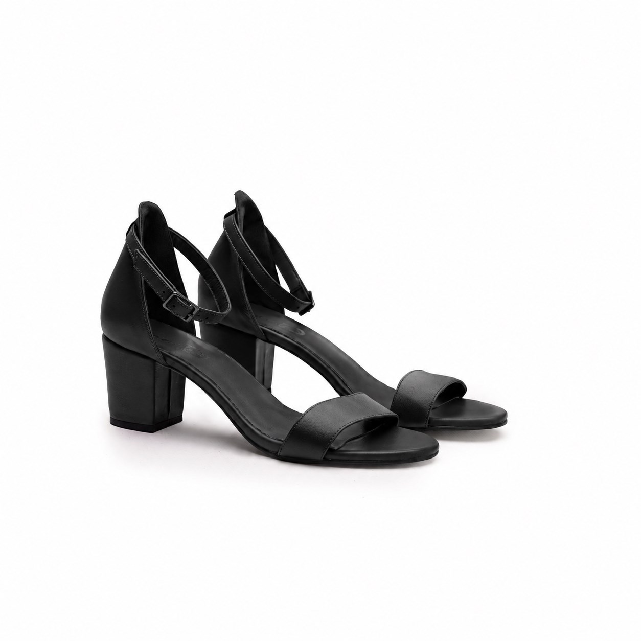 Sandale negre din piele naturală cu toc Emma Sandale negre din piele naturală cu toc Emma