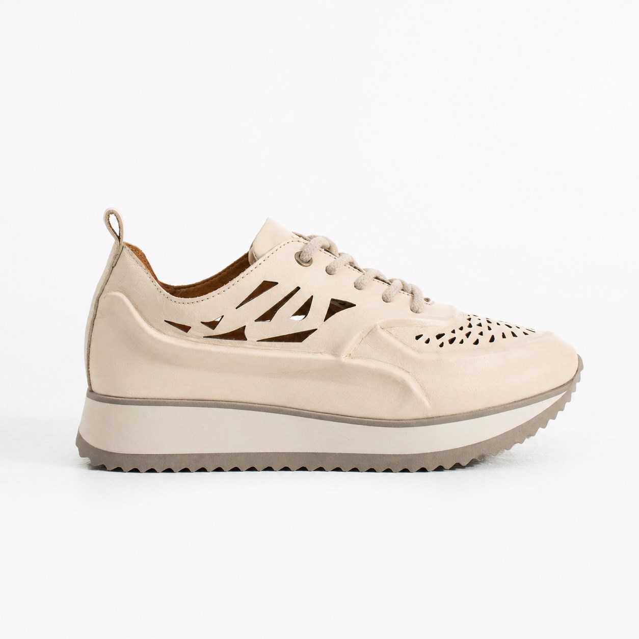 Sneakers damă bej pe platformă din piele naturală Neriman Sneakers damă bej pe platformă din piele naturală Neriman