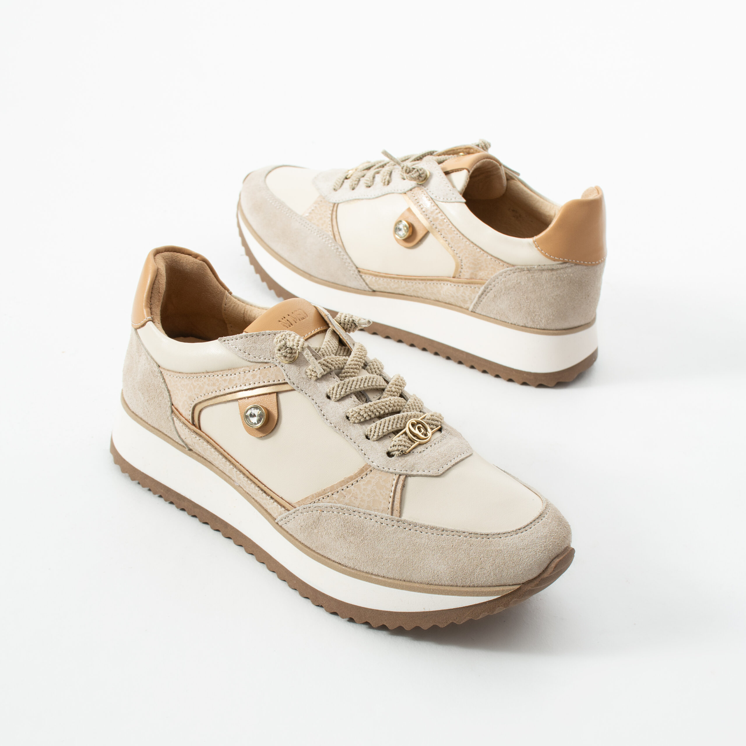 Sneakers damă bej din piele naturală Alondra Sneakers damă bej din piele naturală Alondra