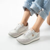 Sneakers albi de damă din piele naturală Alondra