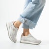Sneakers albi de damă din piele naturală Alondra