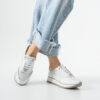 Sneakers albi de damă din piele naturală Alondra