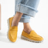 Pantofi casual galbeni damă din piele naturală Monica