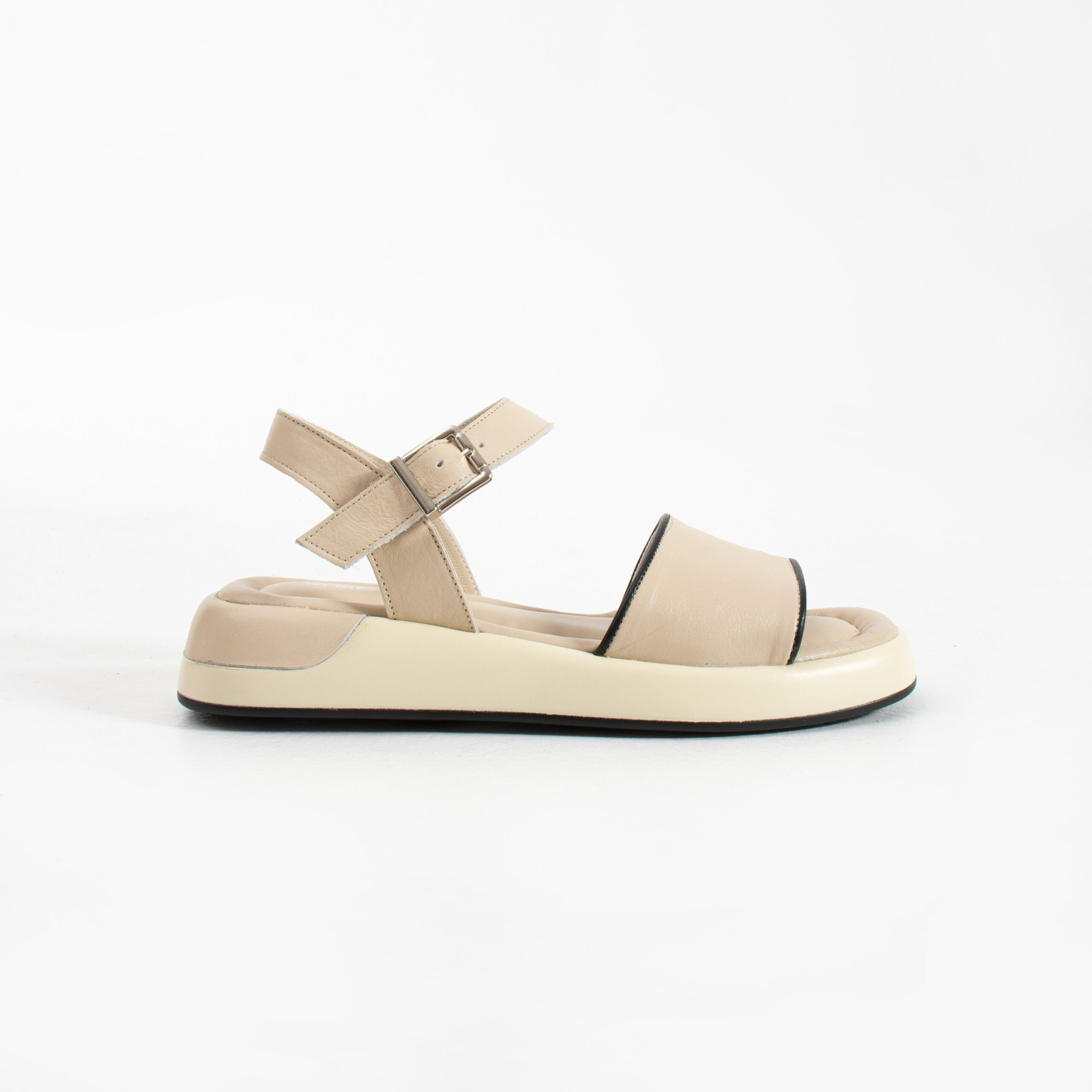 Sandale casual de damă bej din piele naturală Fia Sandale casual de damă bej din piele naturală Fia