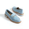 Loafers eleganți de damă bleu din piele întoarsă naturală Esmer