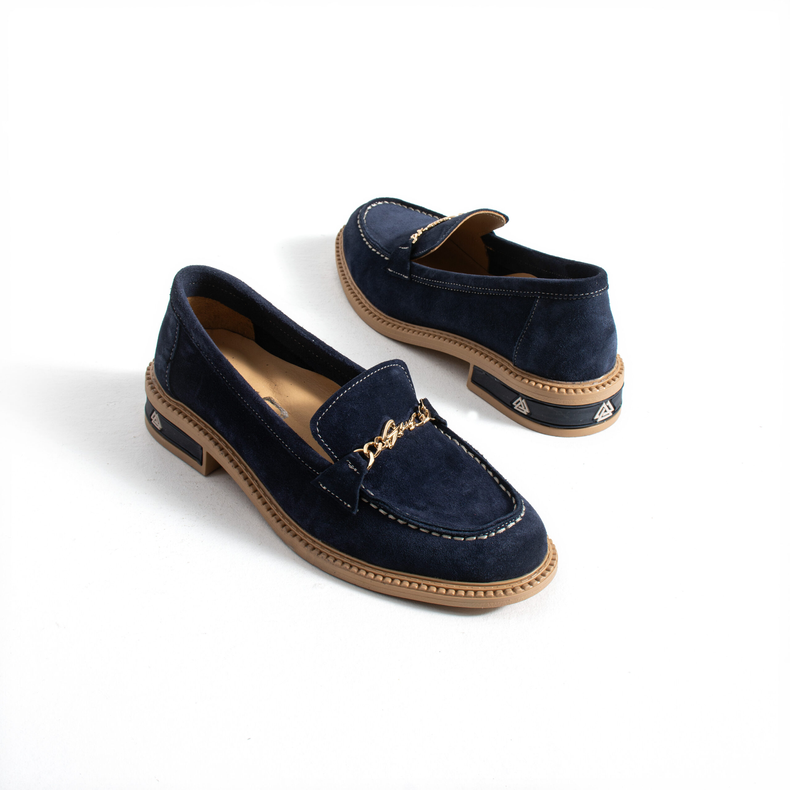 Loafers eleganți de damă bleumarin din piele întoarsă naturală Esmer Loafers eleganți de damă bleumarin din piele întoarsă naturală Esmer
