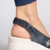 Sandale damă din denim cu vârf închis pe platformă, model Elena