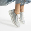 Sneakers damă moderni din piele naturală, Argintiu Moama